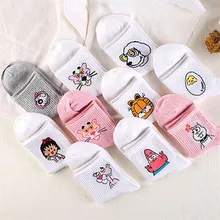Высококачественные милые элегантные милые хлопковые женские носки в стиле Харадзюку С героями мультфильмов; повседневные короткие носки с изображением животных; Лидер продаж
