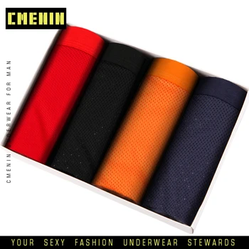 

4pcs/lot 2020 Panties Men Underwear Mens Boxer Short Male Boxers Man Panties Mesh Plus Size Boxershort Breathable Underwears 128