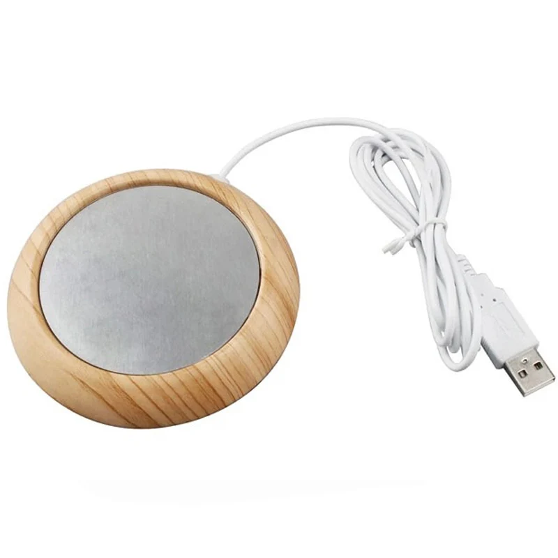 light wood Модернизированный дизайн USB дерево зерна керамический подогреватель чашки тепла кружка для напитков коврик держать кофе молоко чай напиток теплый, с подогревом Посуда коврик - Цвет: light wood