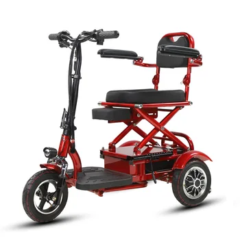 

10 Inch Folding Electric Tricycle, 350W 48V 12Ah Trike, Portable Pedicab for Adult / Old People