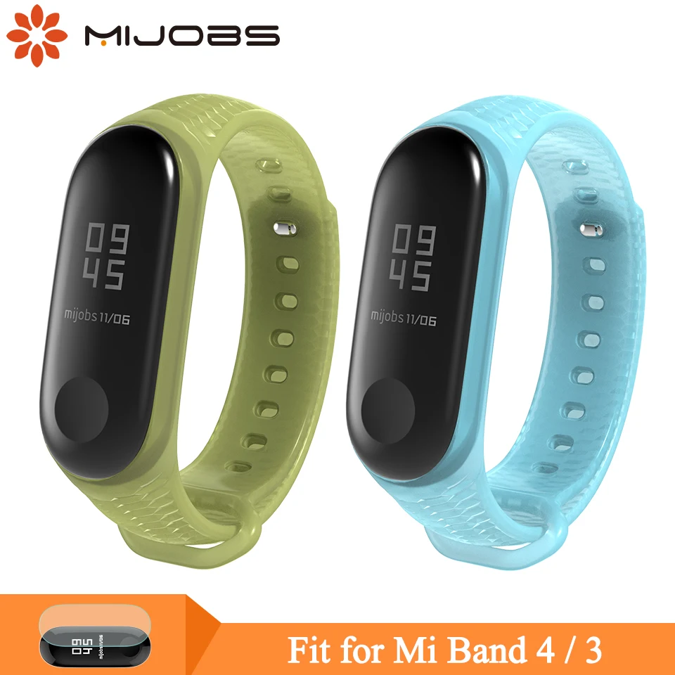 

Mijobs Mi Band 4 Colorful Silicone Wrist Strap for Xiaomi mi Band 4 3 Bracelet Wristband Correa Miband 3 Smart Watch Accessories