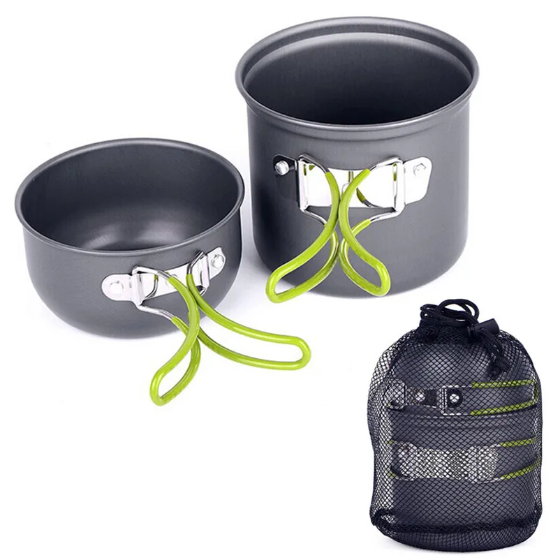 

2019 New LM 1 Set Pot Cover Camping Hiking Picnic Cookware Cook Cooking Pot Bowl Set Aluminum Outdoor Outdoor tableware