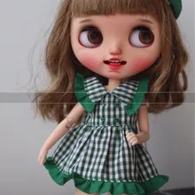 Новинка 1/6 кукла плед платье Blyth одежда(Fit blyth, Licca, Momoko, BJD, Azone, Pullip, ICY, кукла 1/6