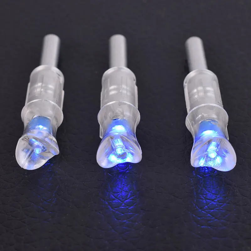 3pcs Blue 3, 6 штук в партии, автоматически освещенные Охотный арбалет с употреблением желтого зубчика-стрелка носовой тетива активированный стрельба из лука светодиодная Стрелка НОК для ID7.6mm стрелка вал - Цвет: 3pcs Blue
