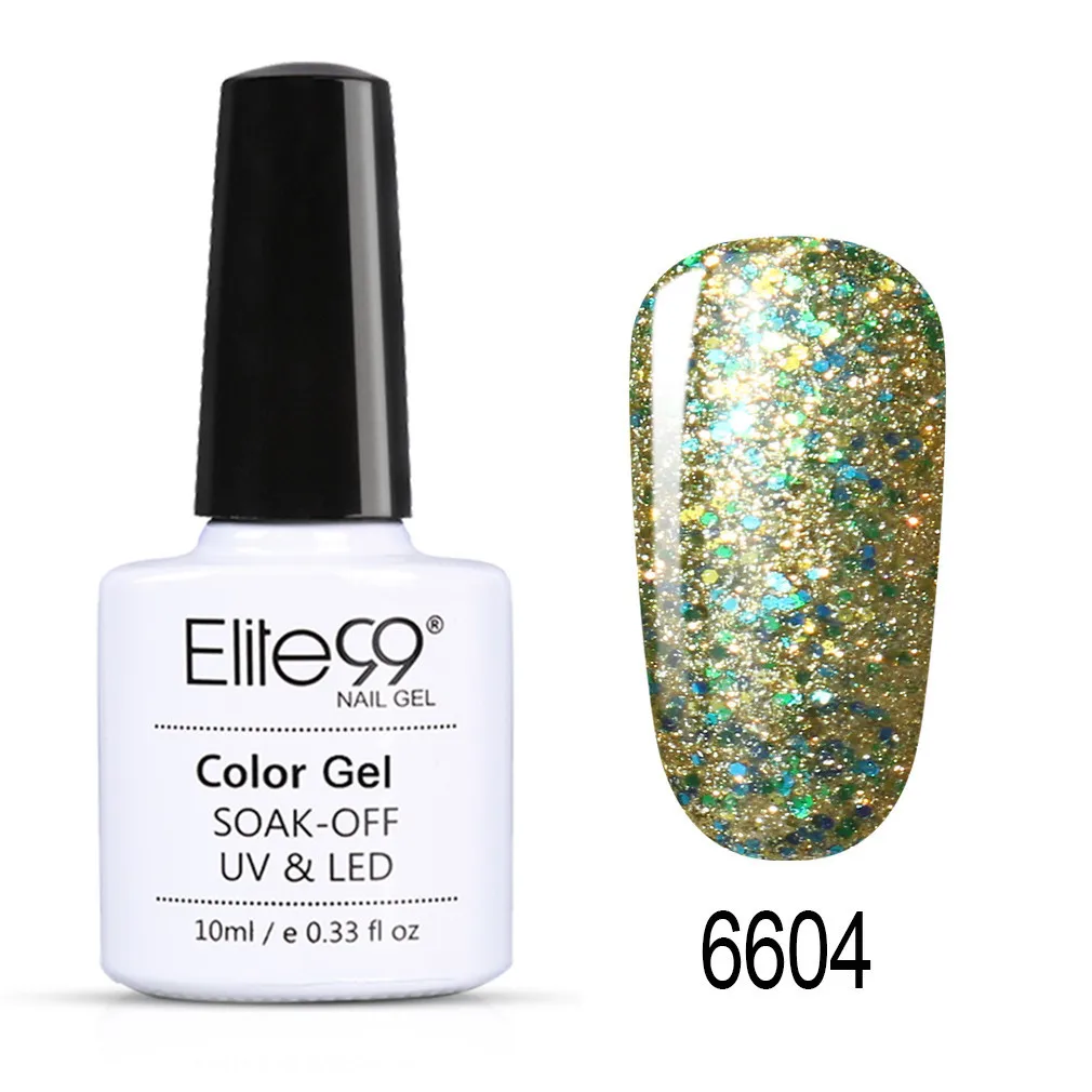 Elite99 10 мл Звездный Гель-лак для ногтей замачиваемый УФ-Гель-лак для ногтей Эмаль Блестящий Гель-лак для ногтей - Цвет: 6604