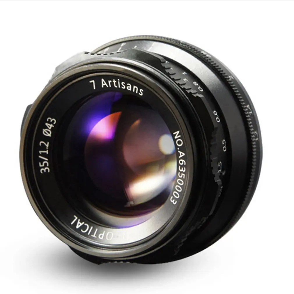 7 ремесленников 35 мм F1.2 Prime объектив для всех одиночных серий для SONY для Fuji для Canon для M43 камеры аксессуары