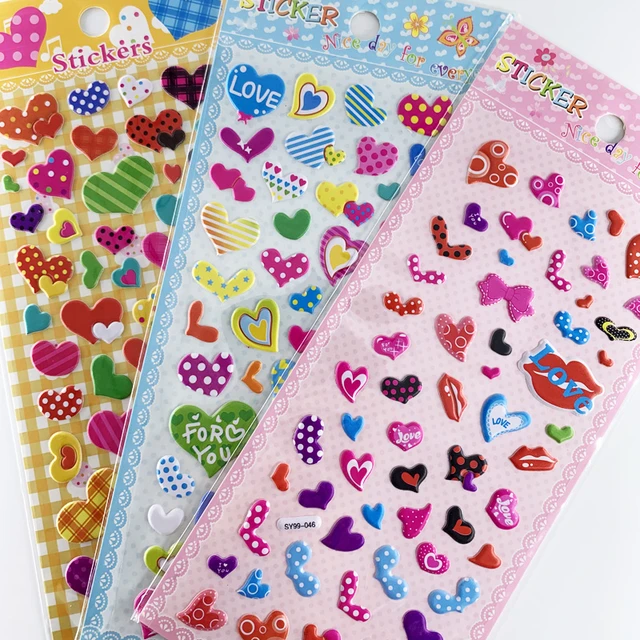 Stickers Kids Star Puffy, 3d Sticker Heart, Bubble Stickers, Smile  Stickers