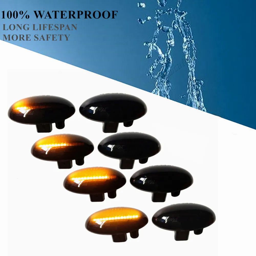 

2Pcs For Citroen C1 C2 C3 C5 C6 Jumpy Flowing Indicator Plug Play Streamer LED Side Marker Turn Signal Light For Peugeot 307 206