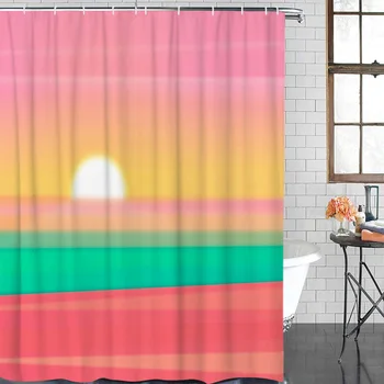 

Bathroom Waterproof Curtain Sun Color Abstract Fabric Shower Curtain Home Bathroom Decor Bathroom Shower Curtain