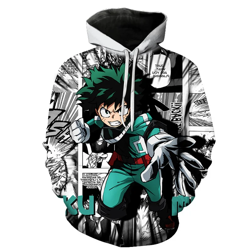 My Hero Academia Boku 3D Anime Printed Pullover Hoodies  