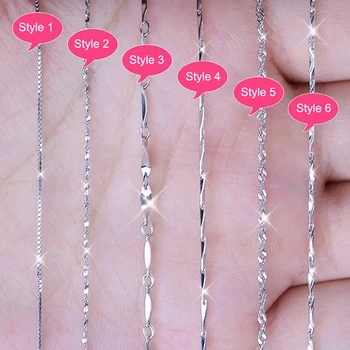 

YANHUI Multiple Classic Styles Real 925 Sterling Silver Necklaces Slim Thin Snake Chains Necklace Women Body Box Chain For Woman