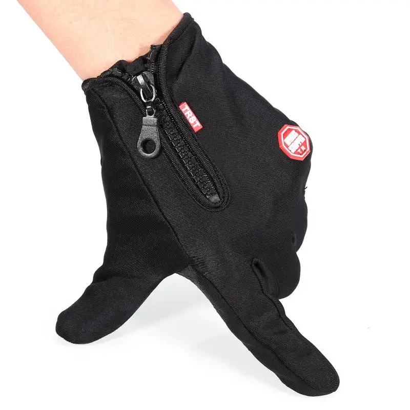 

New Bicycle Motorcycle Windstopper Brand Touch Screen Gloves Men & Women Winter Gloves Windproof Waterproof Gloves Black Fishing