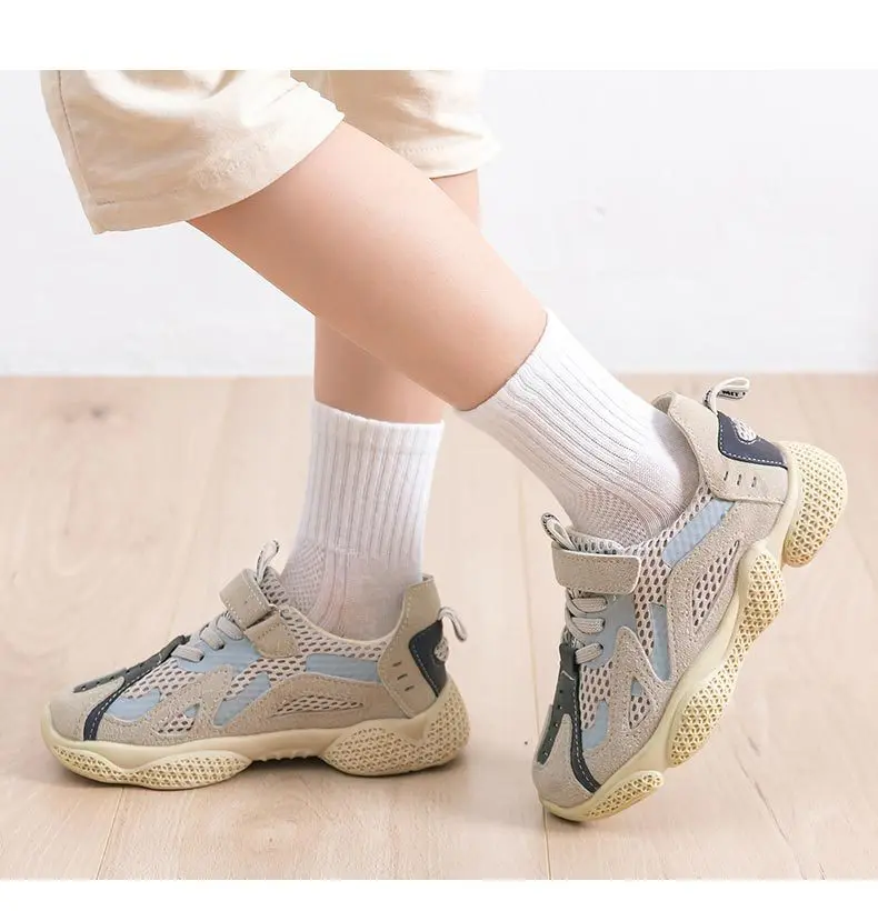 Description Picture 5 of item5 Pairs/ Lot Pure Colour Soft Breathable Cotton Kids School Socks Girls Boys Casual Grey Black White Sports Children's Socks
