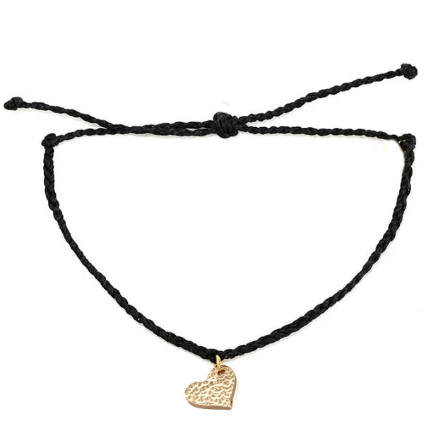 Pulseira feminina браслеты с подвеской в форме сердца женский браслет женской дружбы богемный ручной работы Вощеная полоска регулируемые браслеты