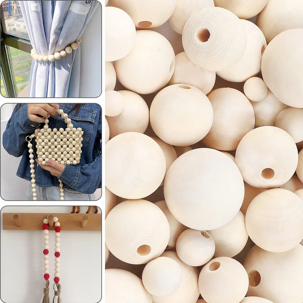 100 Painted White Wood Beads 20mm or 3/4 Inch Wood Beads with 3mm Hole