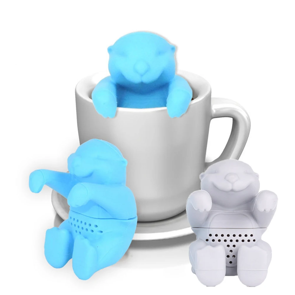 

Silicone Otter Shaped Tea Infuser Reusable Tea Strainer Otter Tea Infuser Silicone Leaf Strainer Herbal Spice Filter Diffuser