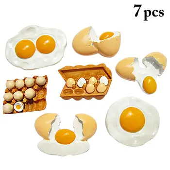 

7PCS Fridge Magnet Fake Egg Resin Creative Refrigerator Magnet Fridge Decoration