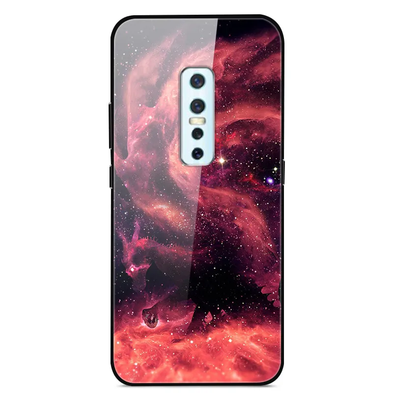 24 Чехол для Vivo V17 Pro, жесткая стеклянная задняя крышка, чехол для телефона, чехол для Vivo V17 Pro, чехол, TPU бампер, закаленное стекло для Vivo V17 Pro V17Pro - Цвет: 24