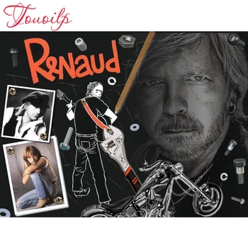 

TOUOILP Full Square/Round 5D DIY Diamond Painting France rock singer Superstar Renaud Cross Stitch Mosaic Rhinestone Home Decor