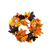 Реквизит для Хэллоуина венок из листьев Осенний клен Тыква ягодная гирлянда передняя дверь украшение дома стены
