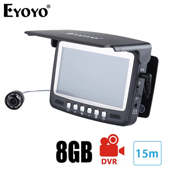 15M Cable with DVR Eyoyo 15 м 30 м рыболокатор подводный 1000TVL лед рыбалка видео запись камера DVR 8 инфракрасный светодиодный - Цвет: 15M Cable with DVR