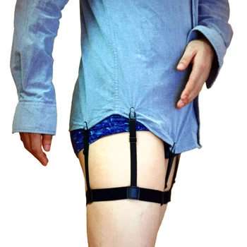 

1 Pair Suspenders Gentleman Leg Elastic Male Shirt Suspenders Fashion Garter Holder Business Men Shirt Stays Garters For Shirt