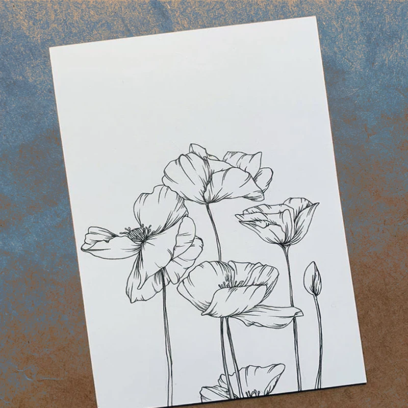Sketch Flowers Clear Rubber Stamps for DIY Scrapbooking Card Transparent Stamps Making Photo Album Crafts Decor clear stamps clear rubber stamps