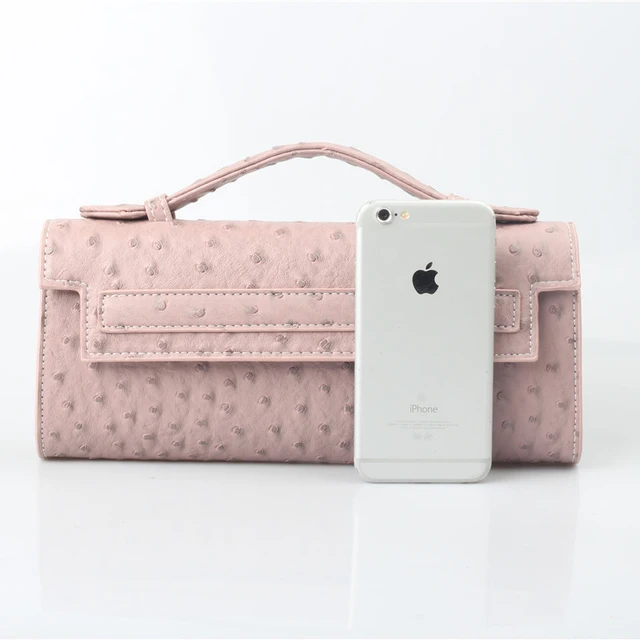 TOPHIGH New Luxury Women Long Clutch Bag Fashion  Ostrich Patern Quality Leather Shoulder Bags Hot Ins. Purse Handbag For Party 5