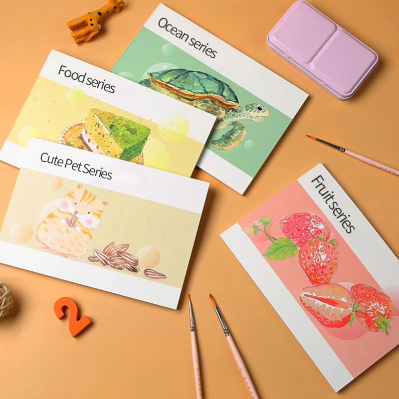 10Pcs Watercolor Paper 300g Cotton Beginner Painting Coloring Book Pen light color Adult Illustration Drawing Gifts Art Supplies