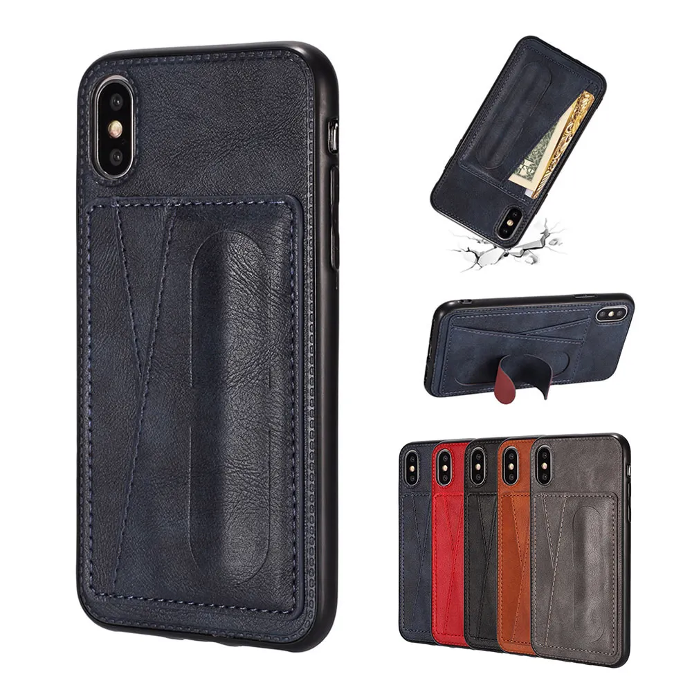 

KISSCASE Card Pocket Case For iPhone 7 Xr 8 Plus 6 6S Plus PU leather Stand Case For iPhone XR XS MAX X XS Capinhas Capa Fundas