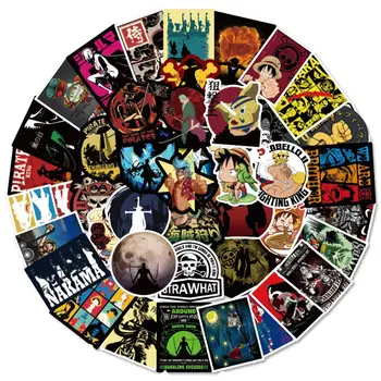 

100Pcs Classic ONE PIECE Cartoon DIY Sticker For Skateboard Fridge Phone Guitar Motorcycle Luggage Waterproof Cool Joke Stickers
