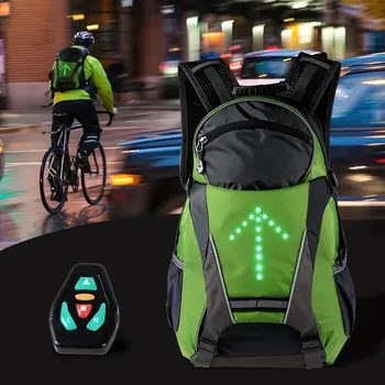 

Lixada Cycling Bicycle Bike Backpack LED Turn Signal Light Reflective Bag Pack Outdoor Safety Night Riding Running Camping 18L