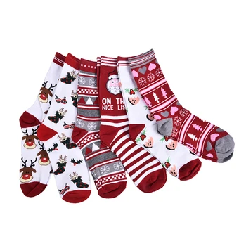 

Christmas Tree Snow Elk Gift Cotton Happy Men Socks New 2020 Autumn Winter Christmas woman Socks Funny New Year Santa Claus
