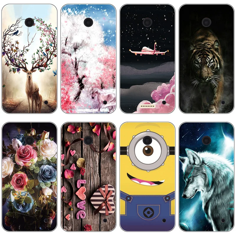 Silicone Printed phone Case for Nokia Lumia 630 635 cases soft TPU Phone Back cover full 360 Protective shell new design | Мобильные