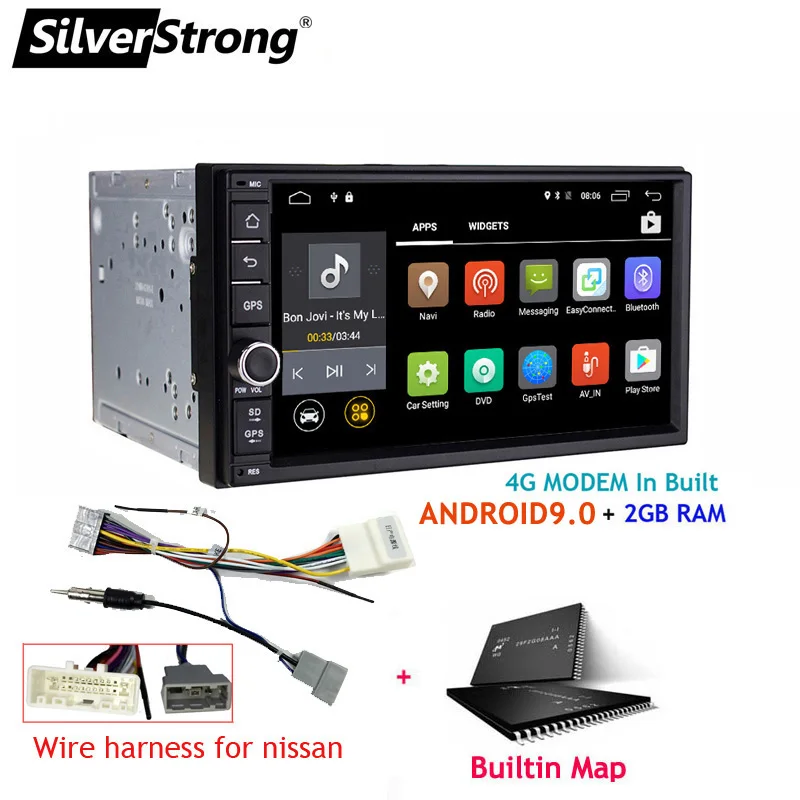 SilverStrong 7 дюймов Android9.0 Универсальный 2 DIN автомобильный DVD 4G Интернет Сим модем