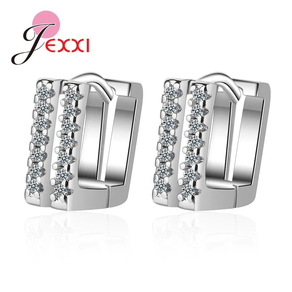 New Wide Hoop Earring For Women Simple Punk Style Brincos 925 Sterling Silver Square Earrings Geometric Party Jewelry | Украшения и