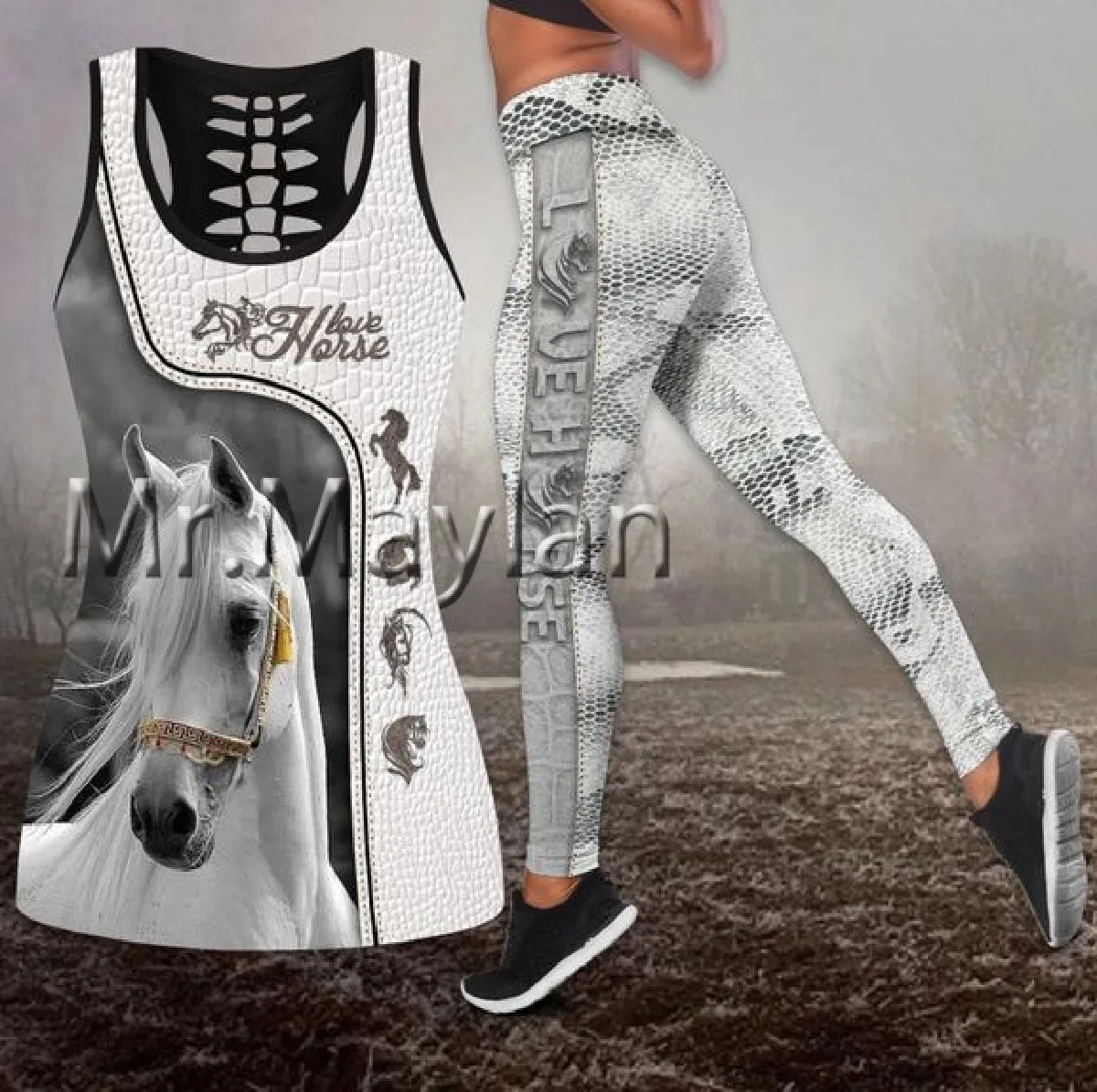 

Love White Horse 3D Hollow Tanktop Women Sexy Vest Girls Fashion Kawaii Tank tops 90s Aesthetic Clothes ropa mujer Drop ship