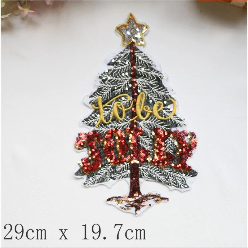 

Clothing Patch Embroidery Sequin Christmas Tree New Special Pattern T-shirt Denim hole DNF Hand Sewing Paste