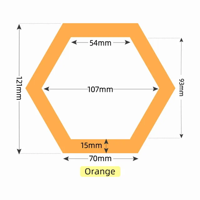 Красочный Магнитный из ЭВА(этиленвинилацетат) шестигранные фоторамки холодильник магнитный держатель для картин гостиная Свадебная вечеринка художественное украшение подарок - Цвет: orange small