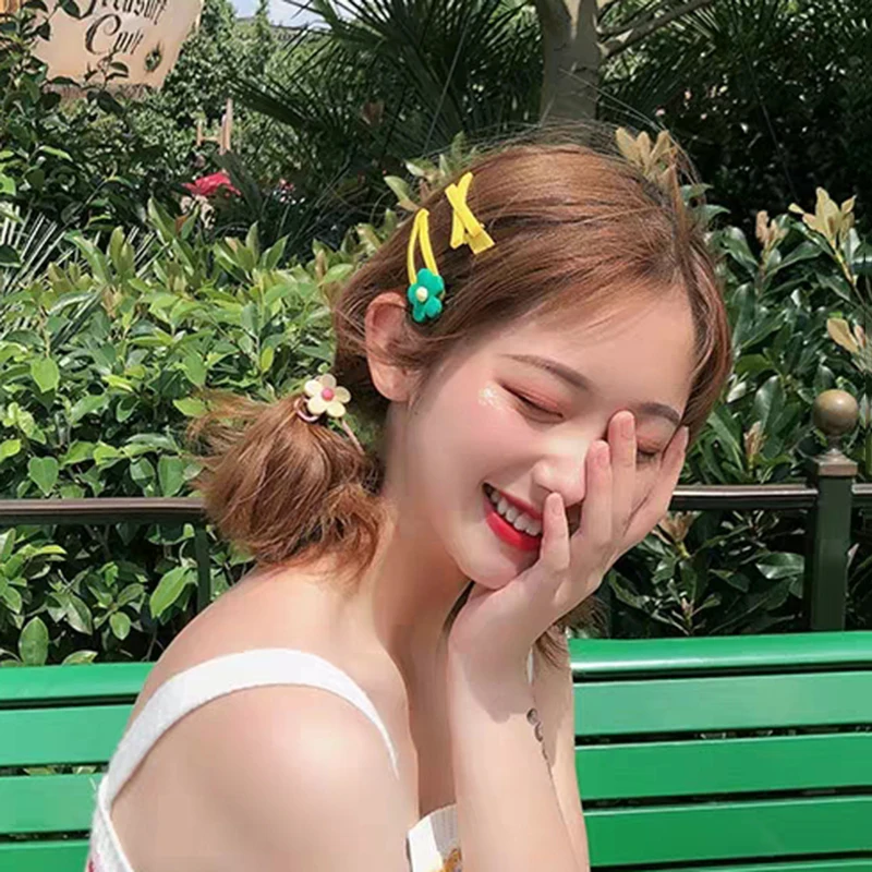 7 пар/компл. в цветочном стиле с Карамельный цвет Краски Заколки для волос девочек