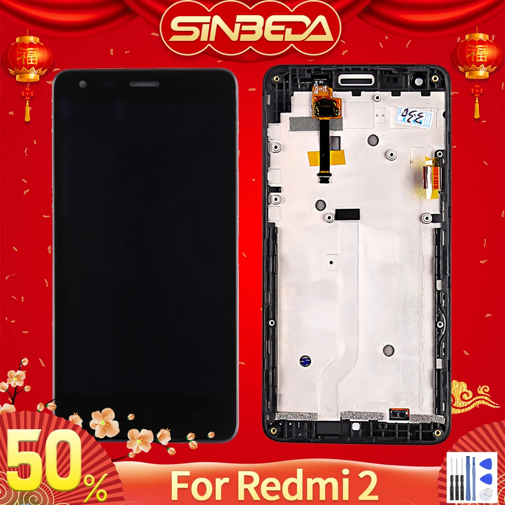 Goede Originele 4.7 LCD Voor Xiaomi Redmi 2 Lcd Touch Screen Digitizer Vergadering Frame Voor Redmi 2A 2 Pro LCD Vervanging