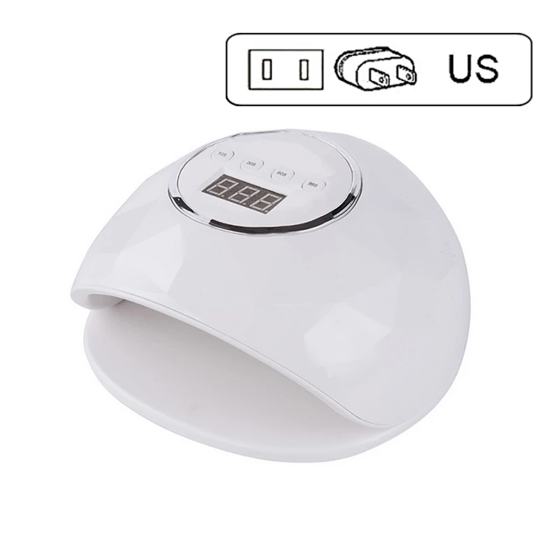 72W US Plug Профессиональный 72 Вт/86 Вт УФ лампа Сушилка для ногтей Pro UV светодиодный лампа для сушки гелевых ногтей для быстрой сушки Гель-лак льдинка светильник для машинка для маникюра - Цвет: 72W US Plug