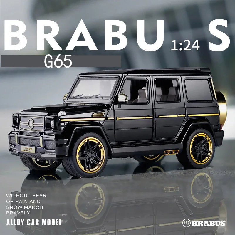 Модель автомобиля из 1:24 сплава Big G G65, модифицированная модель внедорожника, модель внедорожника, игрушки для моделирования, звук и светильник, модель двери