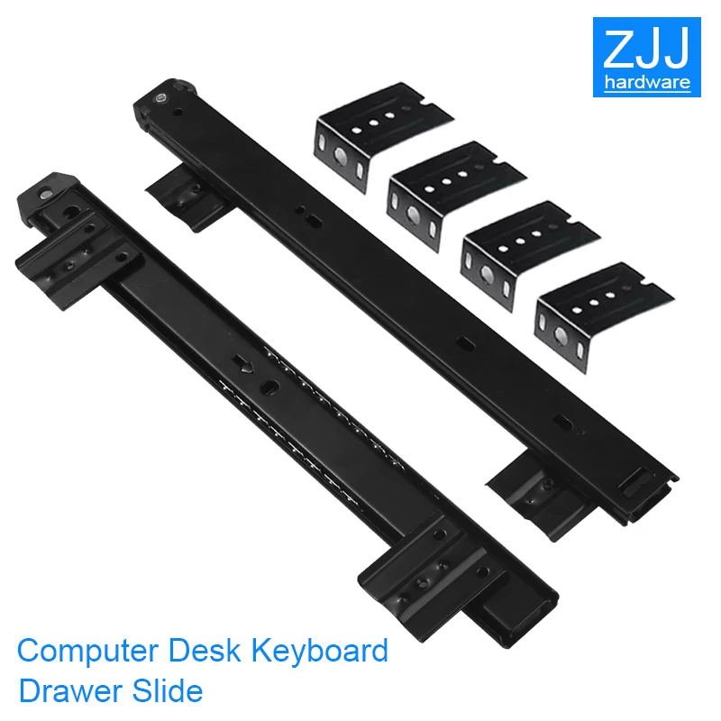 

muted slides rail computer desk slide adjustable Keyboard cabinet drawer track lifting bottom bracket furniture hardware