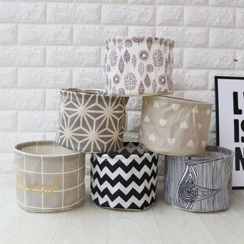 

Desktop Storage Basket small Laundry Basket For Toy Storage Barrel Sundries Household Organizers Storage Basket folding bag