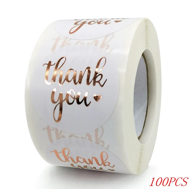 50-500pcs 1inch Blue Thank You Stickers For Envelope Sealing Labels Stationery Supplies Handmade Wedding Gift Decoration Sticker H0052-100pcs