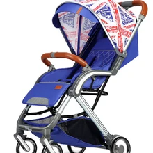 Легкая детская коляска, может лежать, переносная складная детская коляска, четыре колеса, амортизирующая, для новорожденных