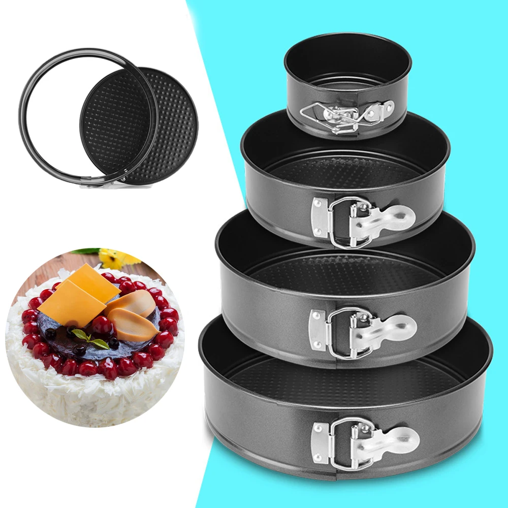 

DIY Round Shape Baking Pans Kitchen Cake Tool Metal Non-stick Baking Dish Removable Bottom Bakeware Cake Decoration Tools