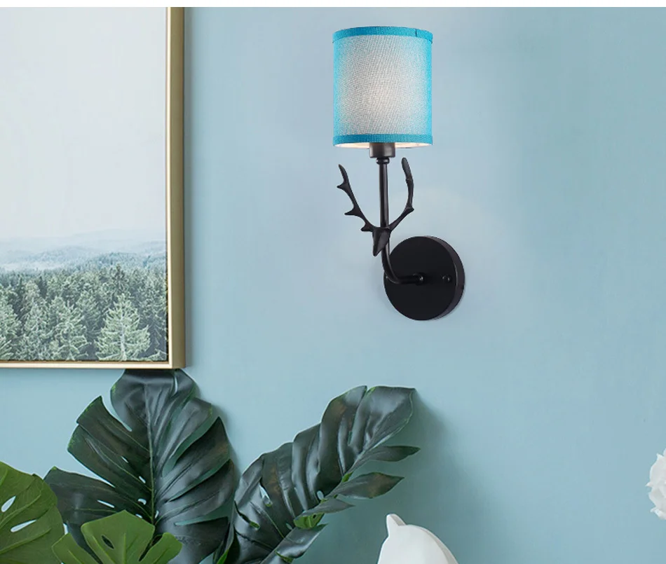 White Black Bedside Wall Lamps For Bedroom Stair Home Night Lighting LED E27 Modern Sconces Wall Lamp Indoor Lights Fixtures  (1)
