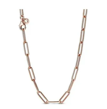 

Original 925 Sterling Silver Necklace Rose Long Link Cable Chain Necklace For Women Wedding Party Gift Fashion Jewelry